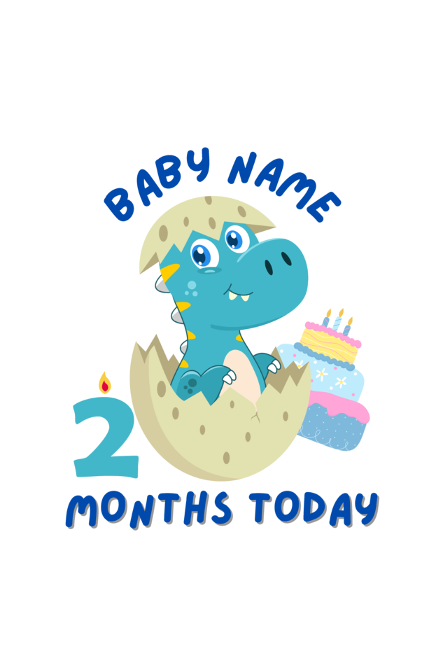 2 Month Celebration : Dino Rompers Printed With Your Baby Name For Their Monthly Milestone