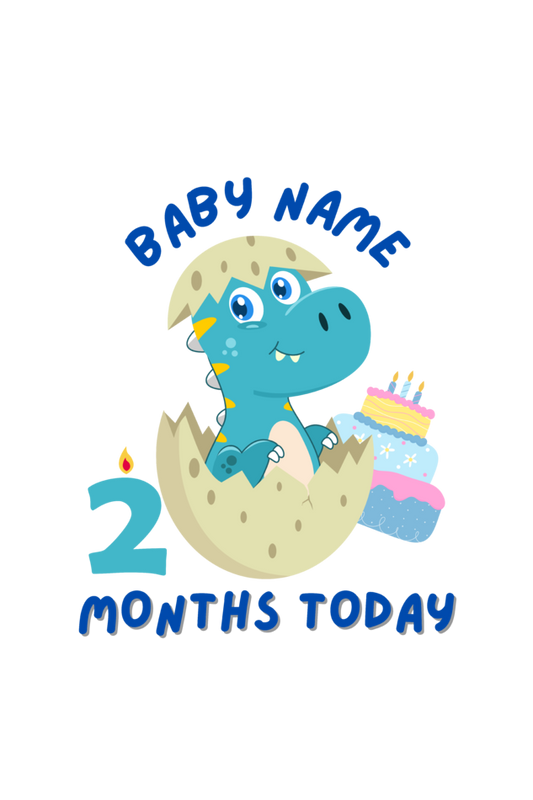 2 Month Celebration : Dino Rompers Printed With Your Baby Name For Their Monthly Milestone SHP00