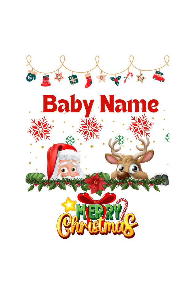 Christmas Santa Special : Customised Baby Rompers For Your Baby's First Christmas With Your Baby Name