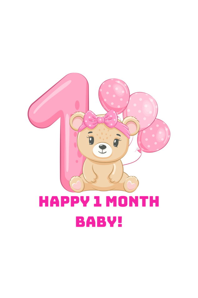 1 Month Celebration : Cute Bear Baby Romper For Your Baby Girl's Monthly Milestone! SHP99