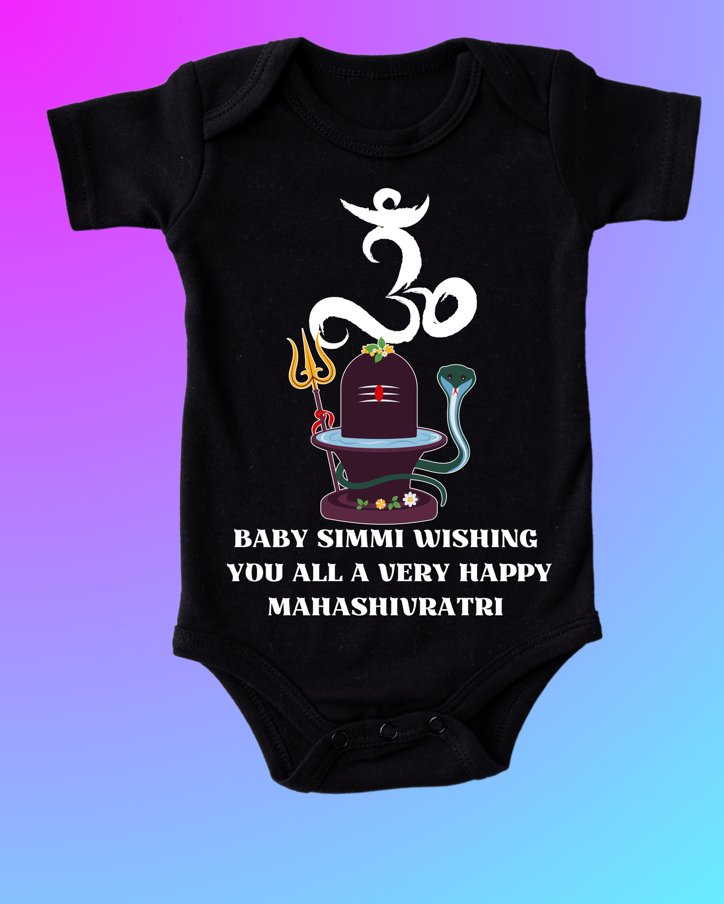 Divine Blessings in Black – Mahashivratri Customised Baby Rompers For Your Little Bhakt ! SHP00