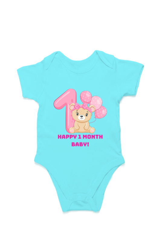 1 Month Celebration : Cute Bear Baby Romper For Your Baby Girl's Monthly Milestone! SHP99