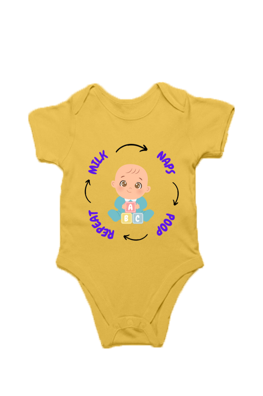 Funny Baby Boy Romper for Tiny Bosses - Milk, Naps, Poop, Repeat SHP99