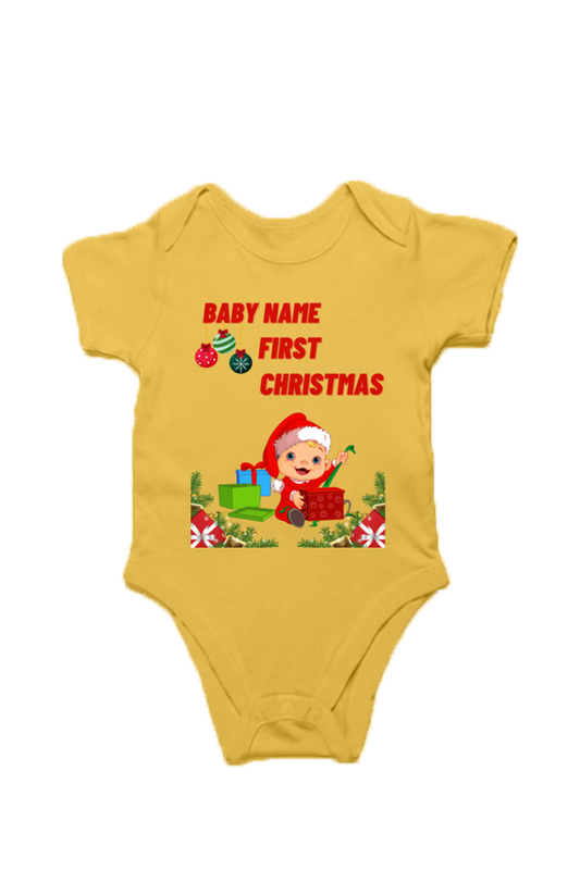 Christmas Special : Customised Baby Rompers For Your Baby's First Christmas With Your Baby Name SHP00