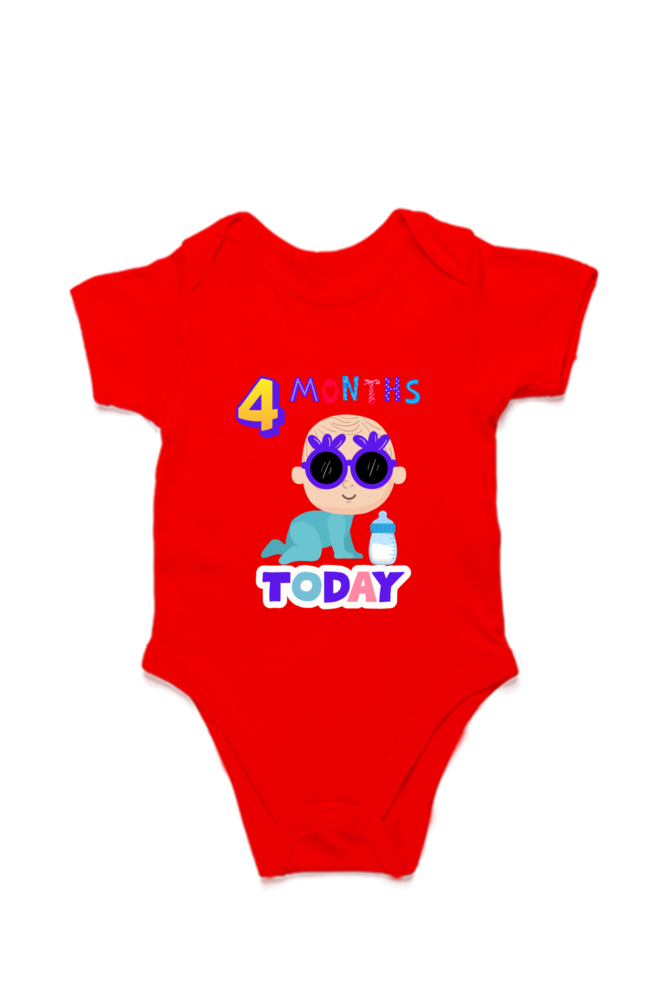 4 Month Celebration :  Cool Baby Rompers Printed For Your Baby's Monthly Milestone  SHP99