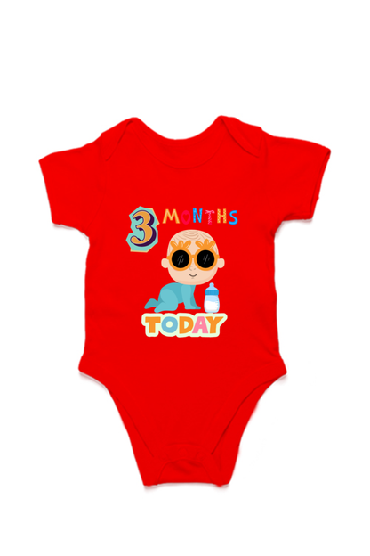 3 Month Celebration :  Cool Baby Rompers Printed For Your Baby's Monthly Milestone