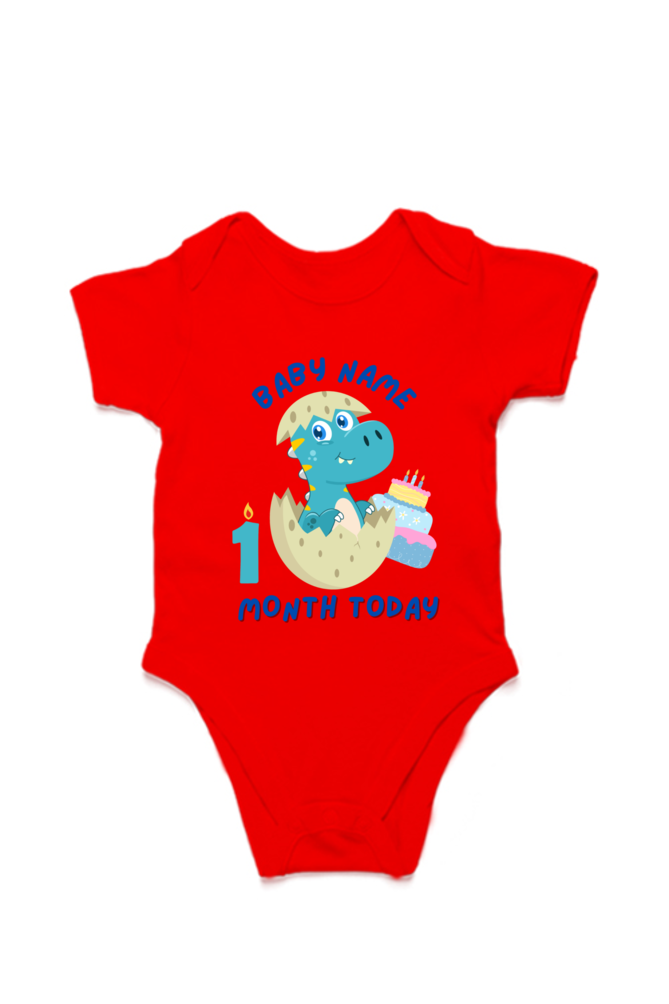 1 Month Celebration : Dino Rompers Printed With Your Baby Name For Their Monthly Milestone