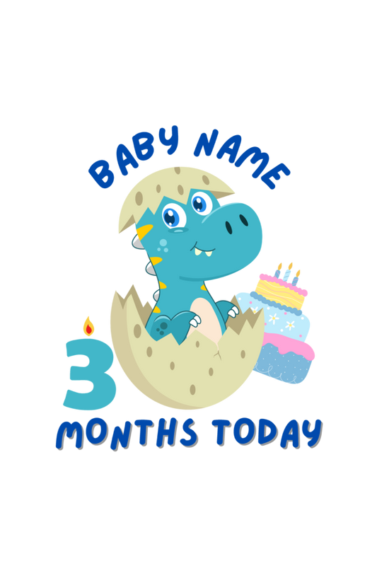 3 Month Celebration : Dino Rompers Printed With Your Baby Name For Their Monthly Milestone SHP00