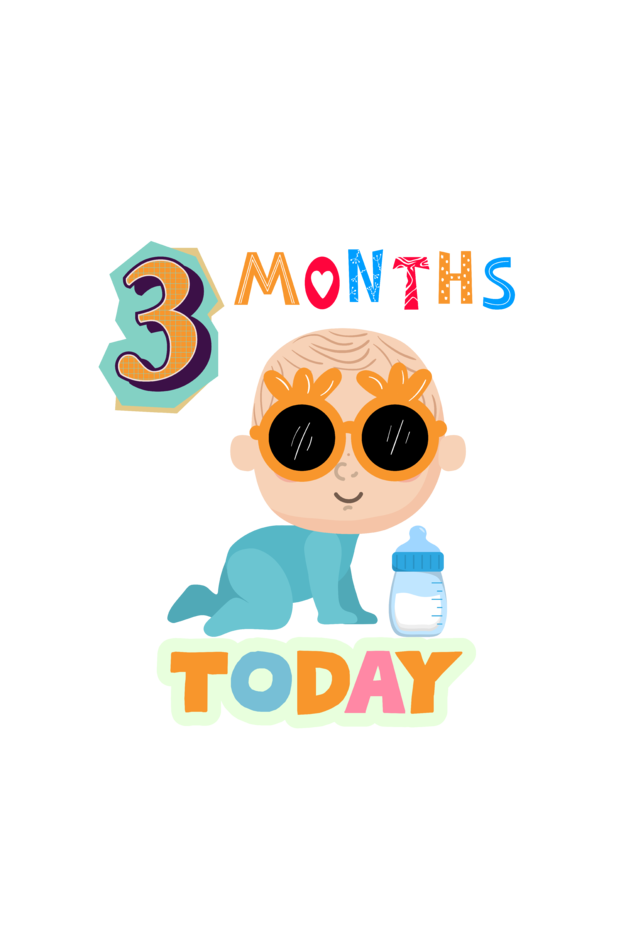 3 Month Celebration :  Cool Baby Rompers Printed For Your Baby's Monthly Milestone
