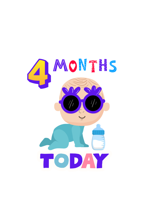 4 Month Celebration :  Cool Baby Rompers Printed For Your Baby's Monthly Milestone  SHP99