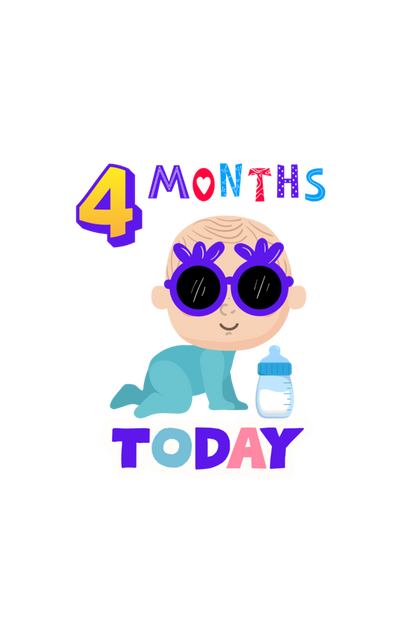 4 Month Celebration :  Cool Baby Rompers Printed For Your Baby's Monthly Milestone  SHP99
