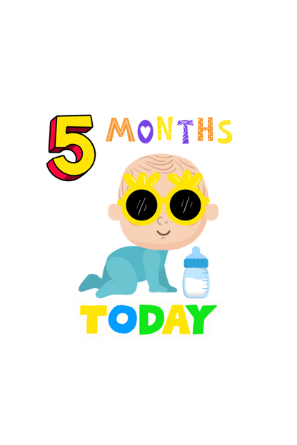 5 Month Celebration :  Cool Baby Rompers Printed For Your Baby's Monthly Milestone  SHP99