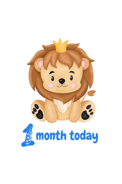 1 Month Celebration :  Lion Baby Romper Printed For Your Baby Boy's Monthly Milestone