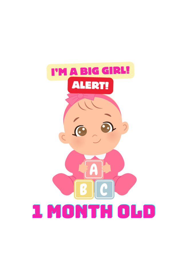 Tiny Bundle of Joy: Celebrating 1 Month of Sweetness of Your Baby Girl! (Desgin 2)