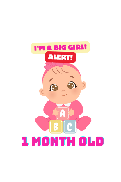 Tiny Bundle of Joy: Celebrating 1 Month of Sweetness of Your Baby Girl! (Desgin 2)