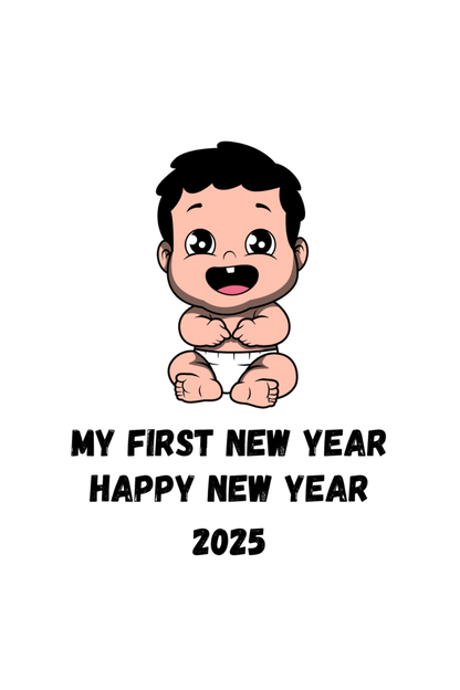 New Year 2025 Baby Romper – Soft, Stylish & Festive (Desgin 2)