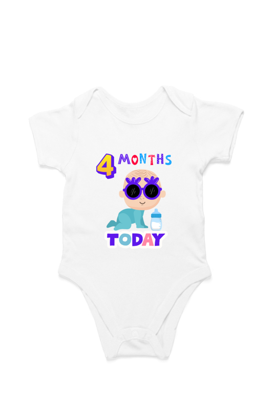 4 Month Celebration :  Cool Baby Rompers Printed For Your Baby's Monthly Milestone