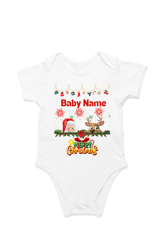 Christmas Santa Special : Customised Baby Rompers For Your Baby's First Christmas With Your Baby Name