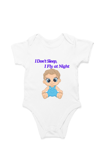 Funny Baby Boy Romper for Your Little Night Owl - I Don’t Sleep, I Fly at Night