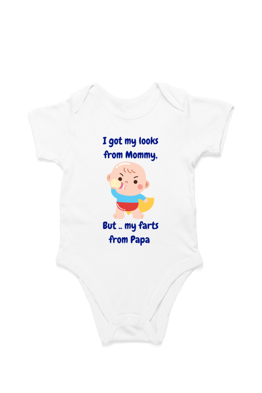 Funny Baby Boy Rompers - Mommy’s Looks, Daddy’s Farts – A Perfect Combo!  SHP99