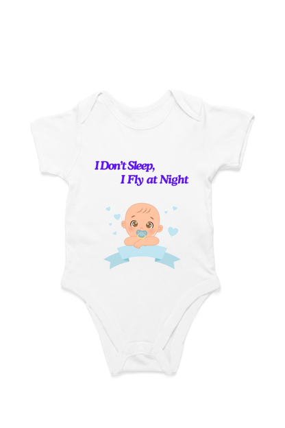 Funny Baby Boy Romper for Your Little Night Owl - I Don’t Sleep, I Fly at Night (Design 2)