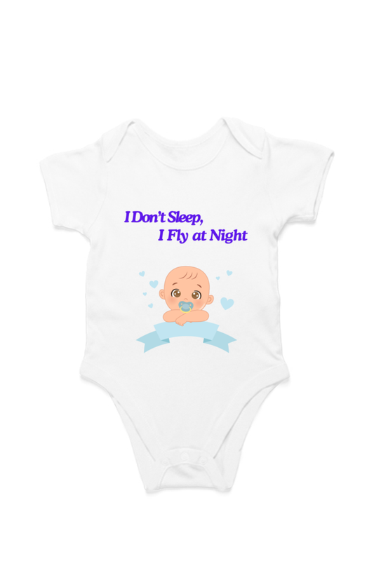 Funny Baby Boy Romper for Your Little Night Owl - I Don’t Sleep, I Fly at Night (Design 2)