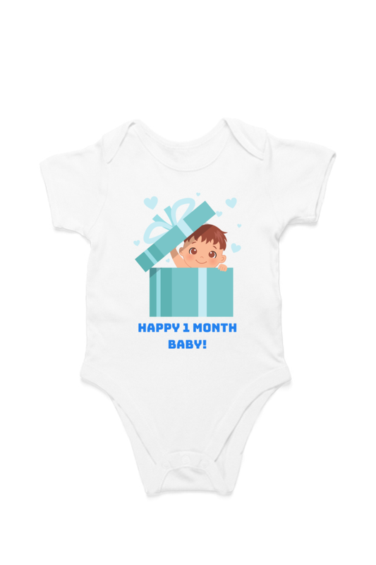 Surprise Package of Cuteness: 1-Month Baby Romper For Your Sweet Baby Boy!