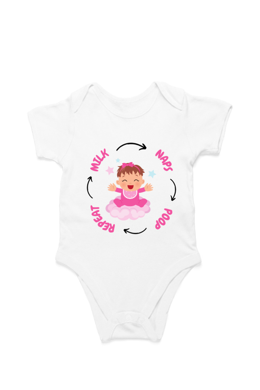 Funny Baby Girl Romper for Your Little Diva - Milk, Naps, Poop, Repeat