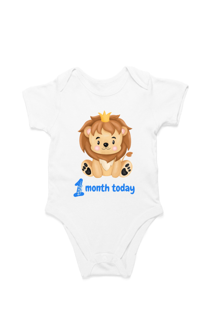 1 Month Celebration :  Lion Baby Romper Printed For Your Baby Boy's Monthly Milestone