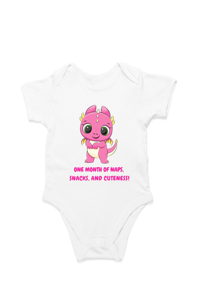 1 Month Celebration : Cute Dino Baby Romper For Your Baby Girl's Monthly Milestone!