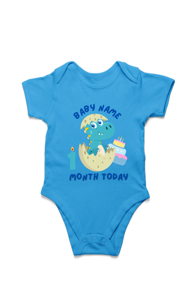 1 Month Celebration : Dino Rompers Printed With Your Baby Name For Their Monthly Milestone