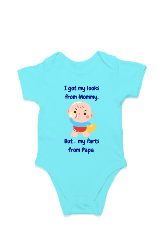 Funny Baby Boy Rompers - Mommy’s Looks, Daddy’s Farts – A Perfect Combo!