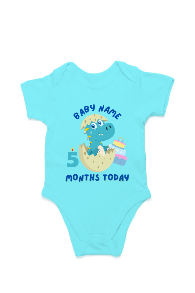 5 Month Celebration : Dino Rompers Printed With Your Baby Name For Their Monthly Milestone