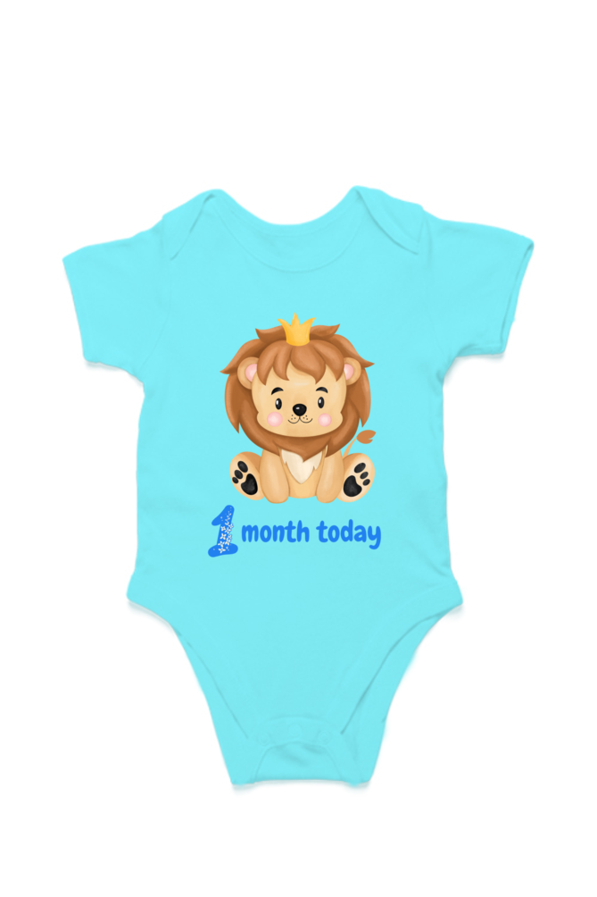 1 Month Celebration :  Lion Baby Romper Printed For Your Baby Boy's Monthly Milestone