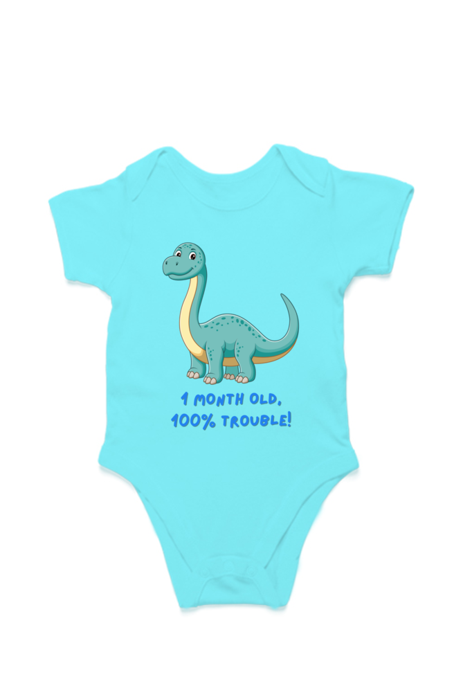 1 Month Dino-Mite Cuteness: Baby Dino Romper for Tiny Adventurers & Monthly Milestone!