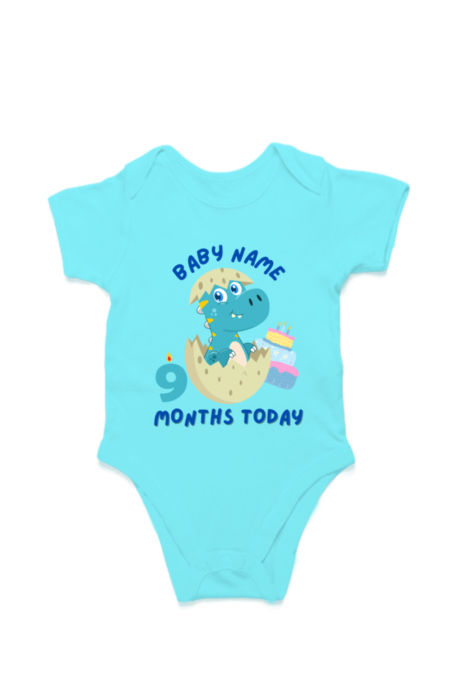 9 Month Celebration : Dino Rompers Printed With Your Baby Name For Their Monthly Milestone