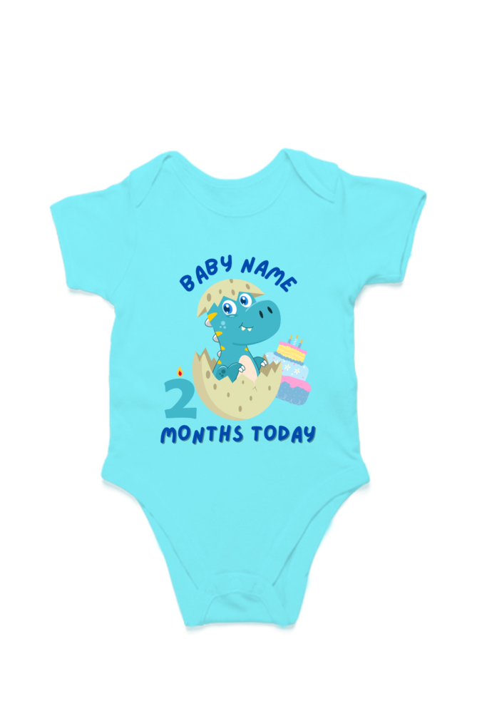 2 Month Celebration : Dino Rompers Printed With Your Baby Name For Their Monthly Milestone