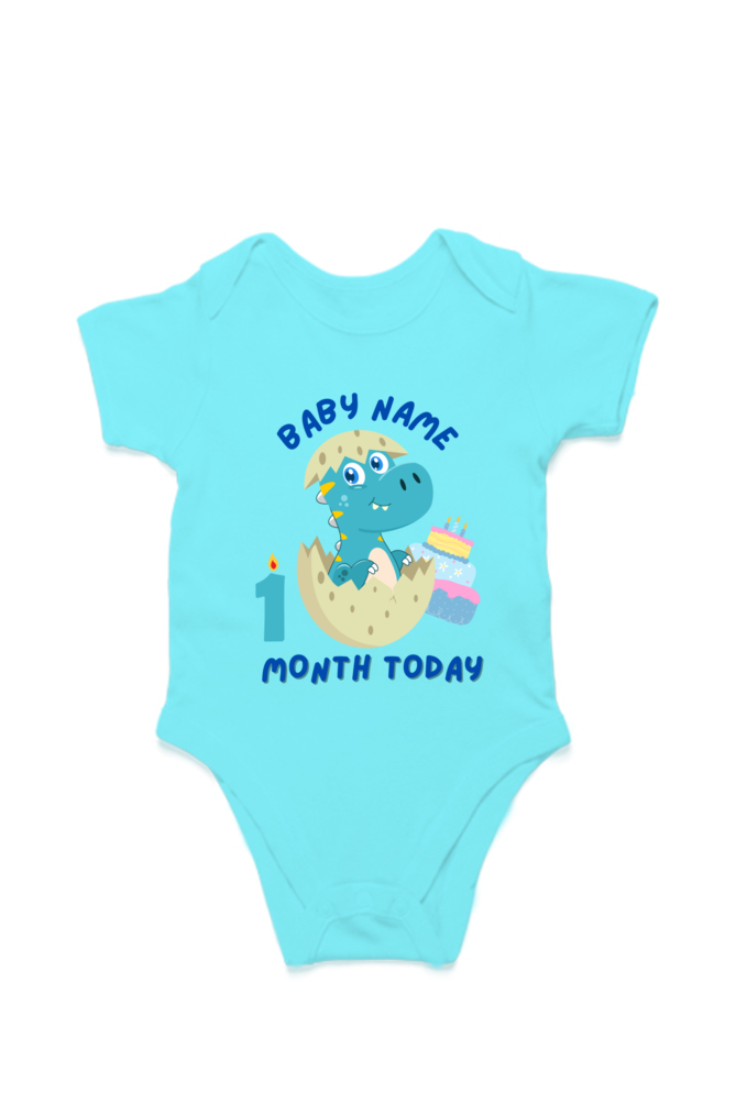 1 Month Celebration : Dino Rompers Printed With Your Baby Name For Their Monthly Milestone
