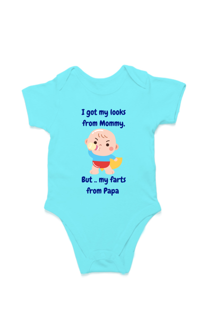 Funny Baby Boy Rompers - Mommy’s Looks, Daddy’s Farts – A Perfect Combo!