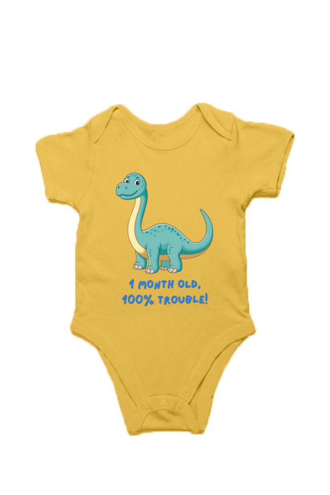 1 Month Dino-Mite Cuteness: Baby Dino Romper for Tiny Adventurers & Monthly Milestone!