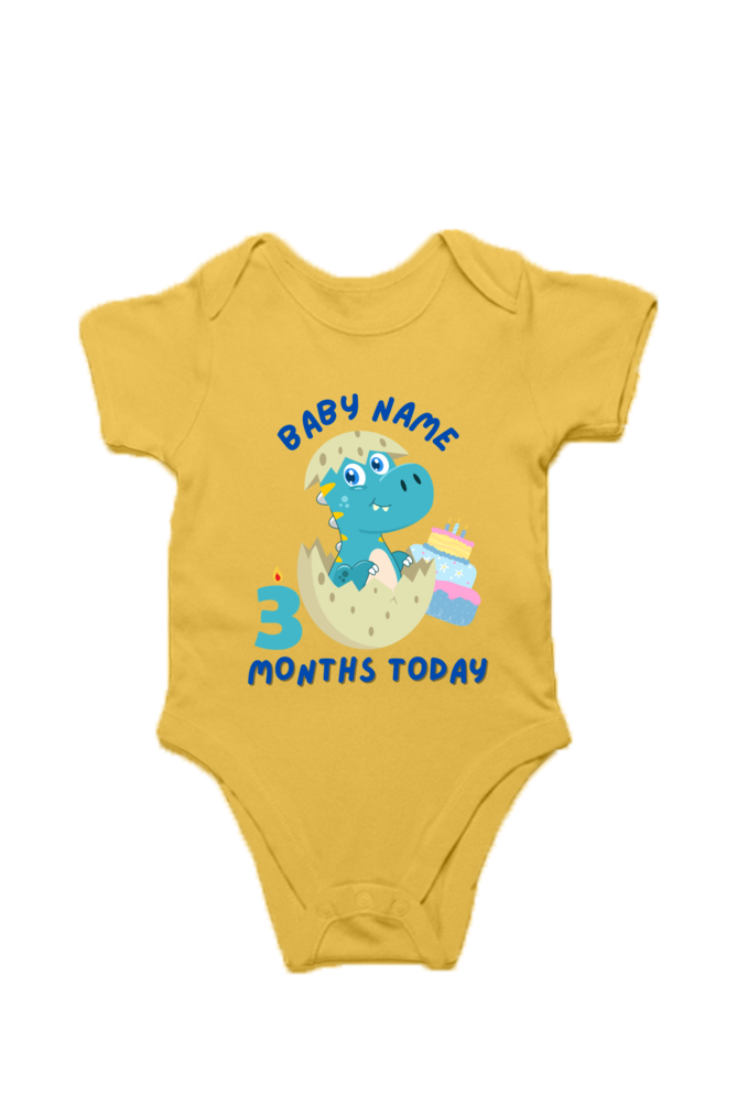 3 Month Celebration : Dino Rompers Printed With Your Baby Name For Their Monthly Milestone