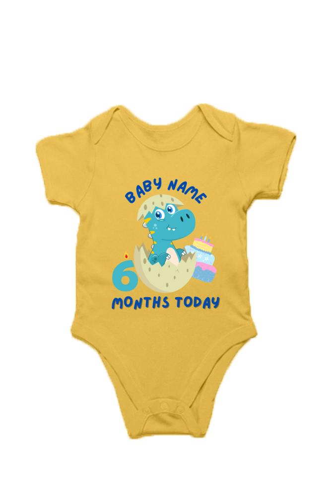 6 Month Celebration : Dino Rompers Printed With Your Baby Name For Their Monthly Milestone