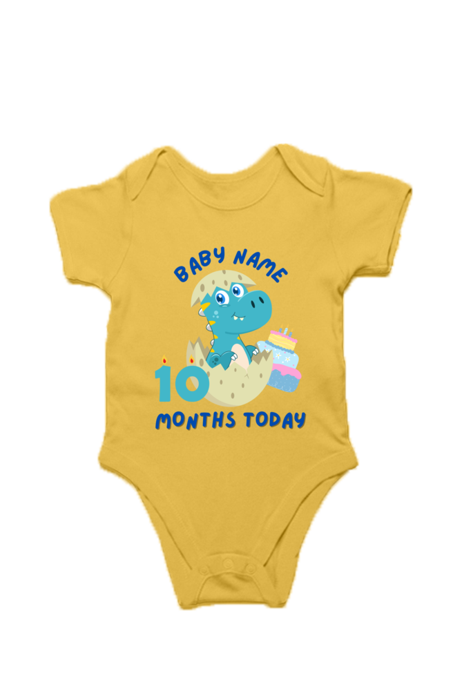 10 Month Celebration : Dino Rompers Printed With Your Baby Name For Their Monthly Milestone