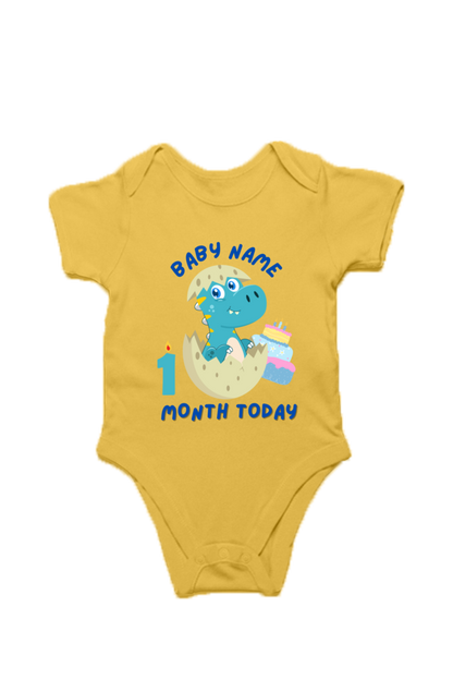 1 Month Celebration : Dino Rompers Printed With Your Baby Name For Their Monthly Milestone