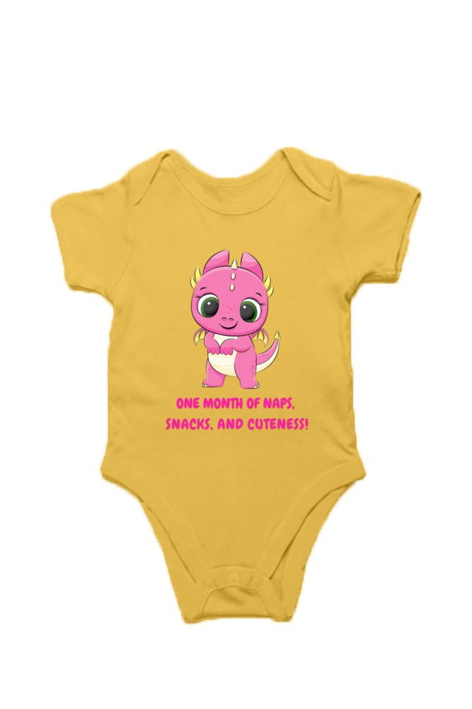 1 Month Celebration : Cute Dino Baby Romper For Your Baby Girl's Monthly Milestone!