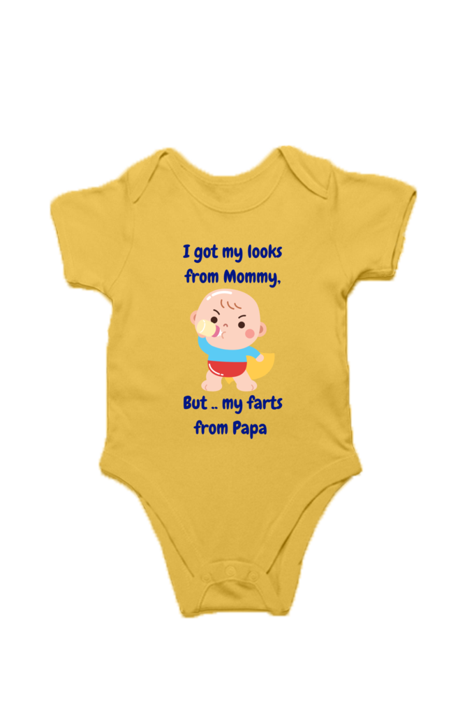 Funny Baby Boy Rompers - Mommy’s Looks, Daddy’s Farts – A Perfect Combo!