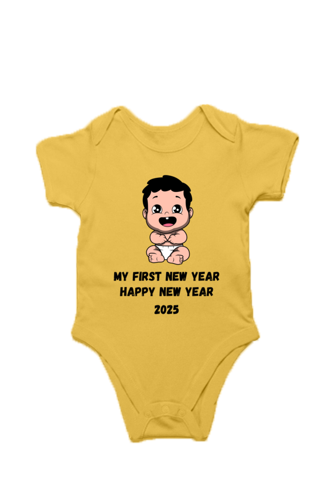 New Year 2025 Baby Romper – Soft, Stylish & Festive (Desgin 2)