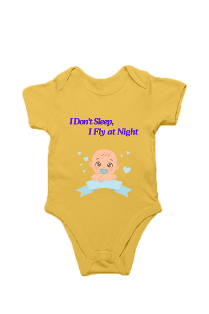 Funny Baby Boy Romper for Your Little Night Owl - I Don’t Sleep, I Fly at Night (Design 2)