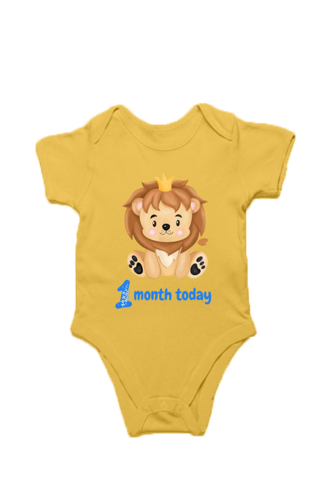 1 Month Celebration :  Lion Baby Romper Printed For Your Baby Boy's Monthly Milestone