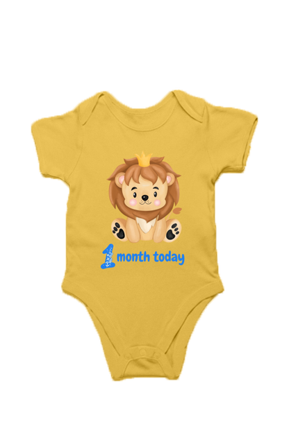 1 Month Celebration :  Lion Baby Romper Printed For Your Baby Boy's Monthly Milestone